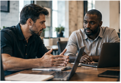 Two professionals collaborating